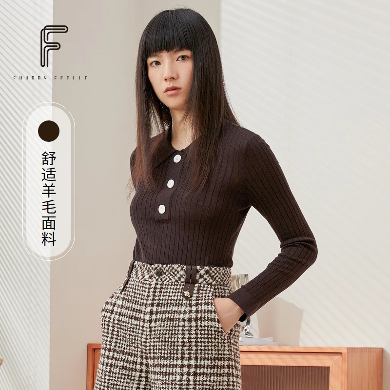 FF仿佛复古气质打底羊毛针织毛衫女FZ00364