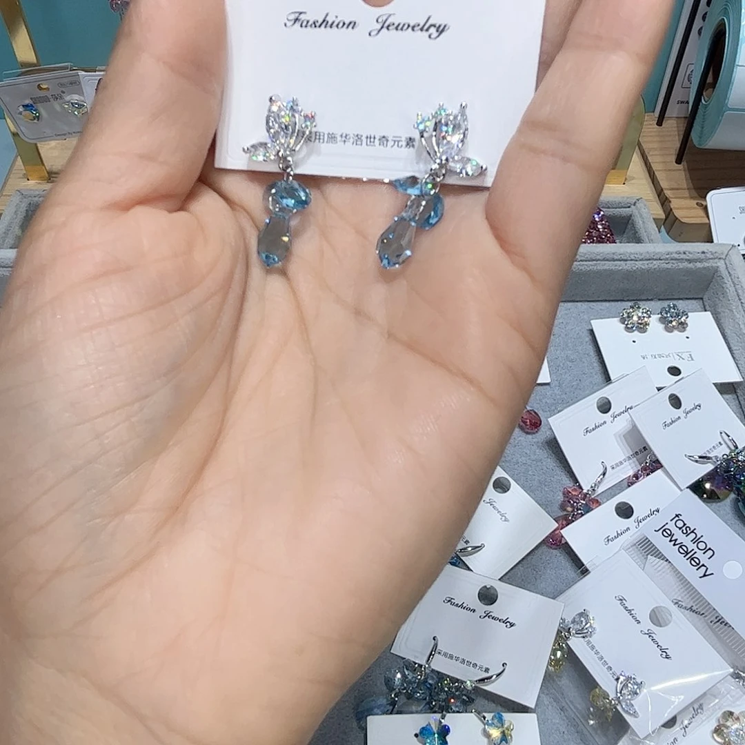 布艺铁合金！耳钉女韩国