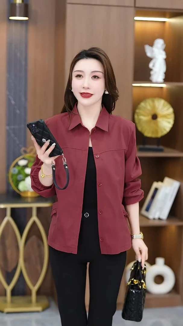2025新款时尚通勤风女士休闲百搭外套显气质减龄薄款上衣