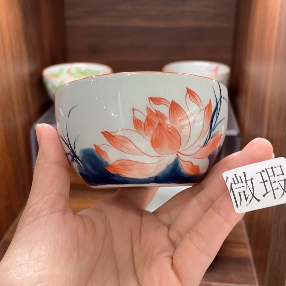 釉下手绘茶具微瑕