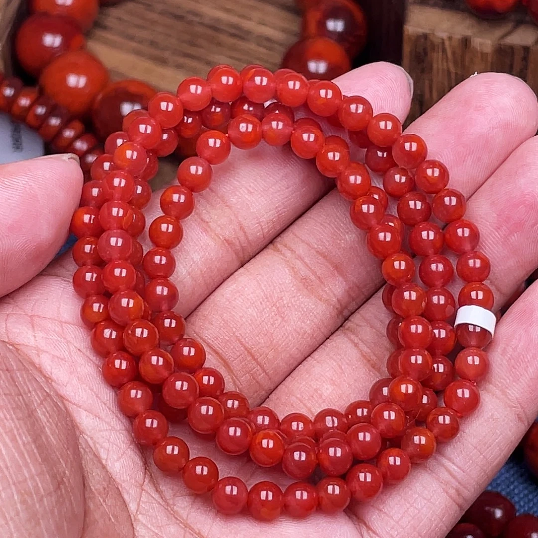 ****福南红玛瑙未镶嵌手链南红瓦西卡5多圈