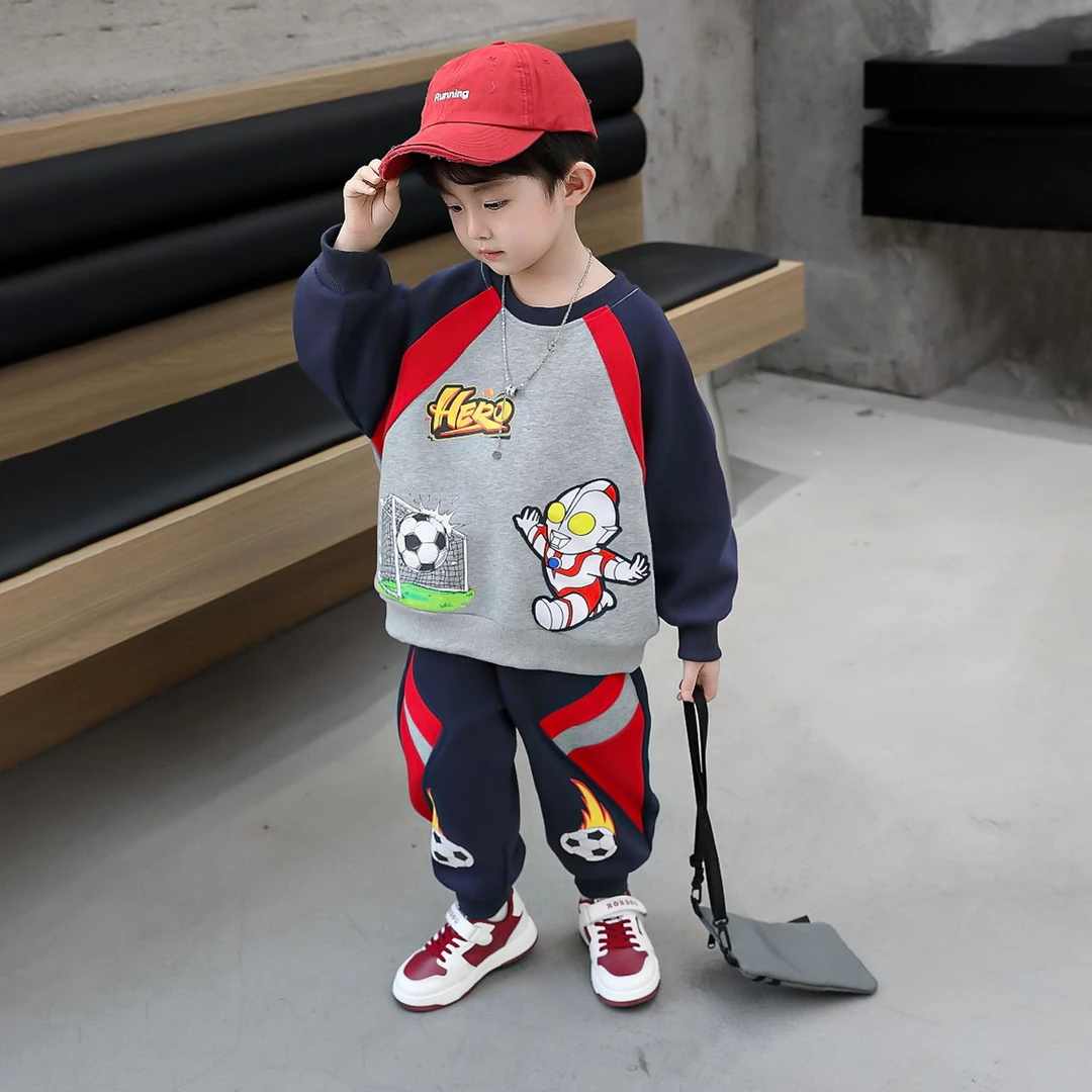 奥特曼衣服男童秋季卫衣套装2025新款运动时髦奥特曼衣服儿童款