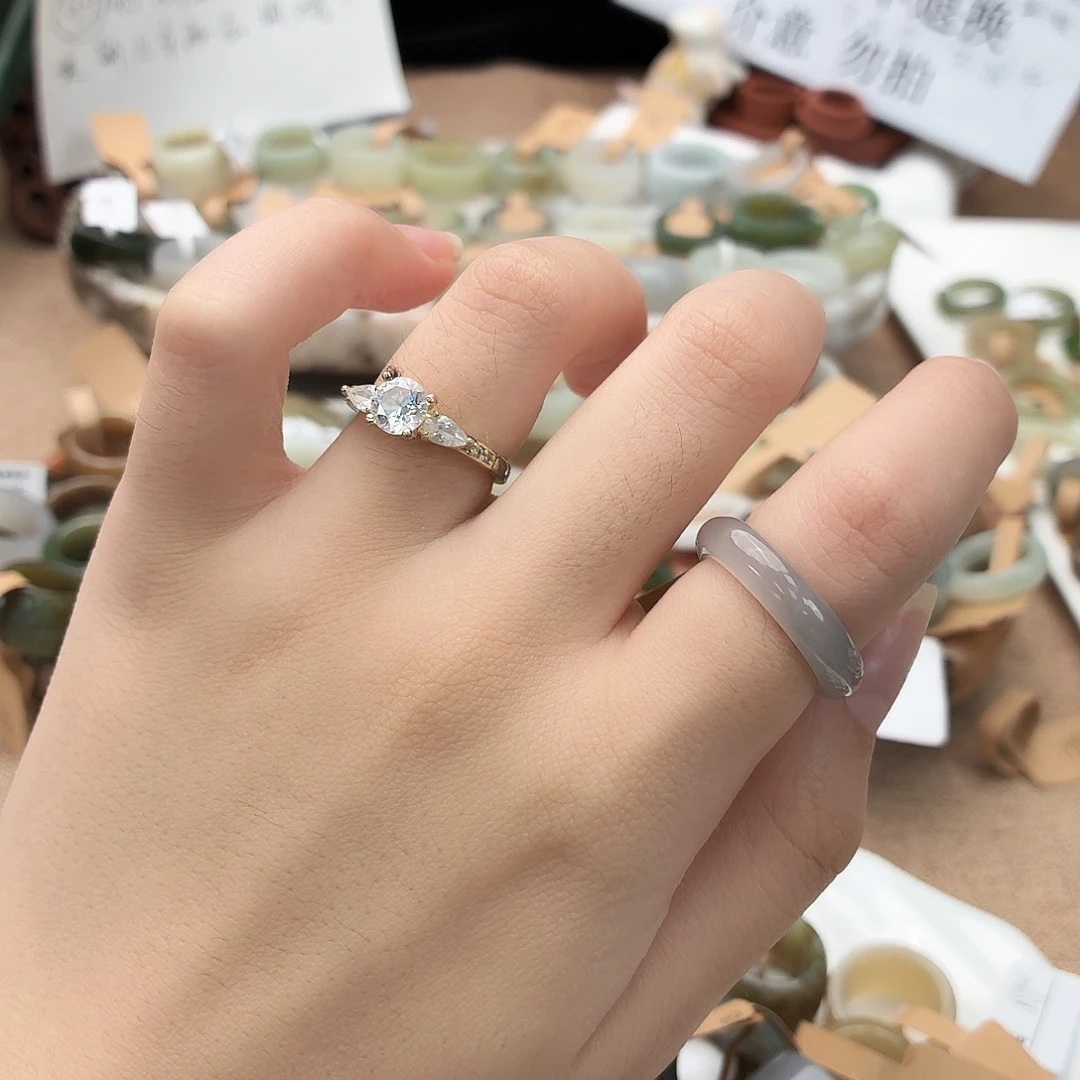 和田玉（糖玉）戒指未镶嵌x46冰透紫17.1不退换