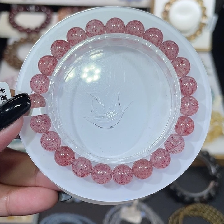 未镶嵌手链水晶大花瓣白体草莓晶8m
