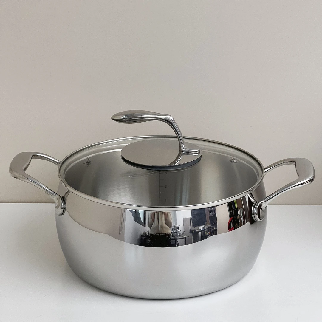 26cm欧雅顿18/10钢微压双耳汤锅 超大容量苹果锅蒸锅炖肉煮汤