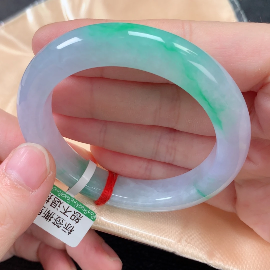 未镶嵌手镯翡翠缅甸天然翡翠手镯52.7