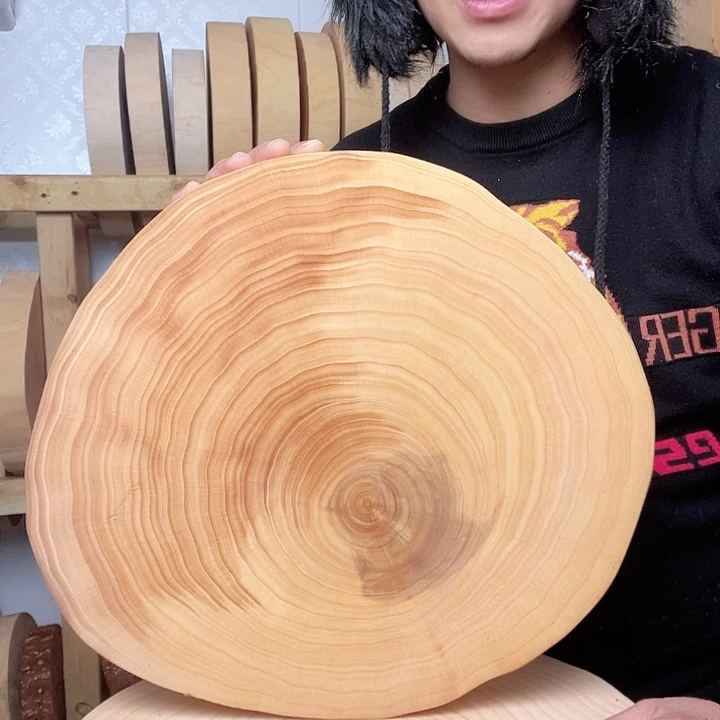 木银杏树菜板原木切割