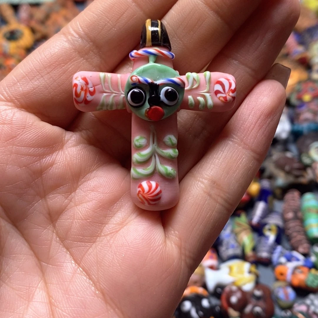 琉璃颈饰印度尼西亚十字吊坠