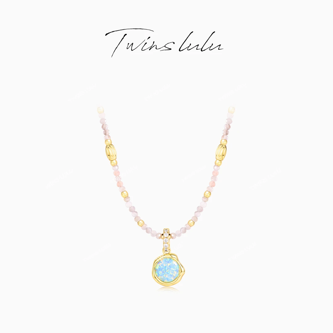 TWINS LULU 流光风 气质百搭时尚设计感氛围感蓝色项链TSJ8564