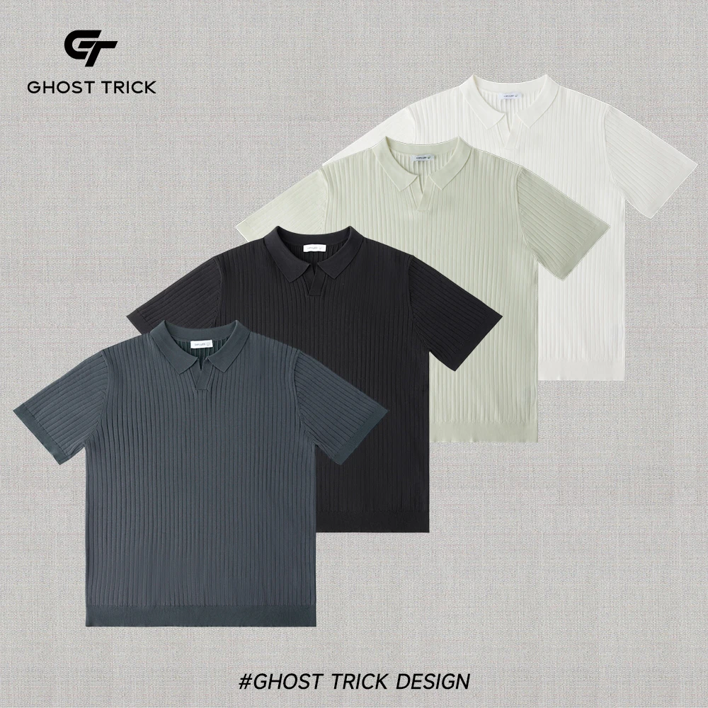 意式海鸥领老钱风针织短袖POLO衫E75010