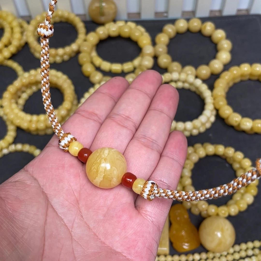 蜜蜡未镶嵌裸石虎皮纹蜜蜡锁骨链21mm