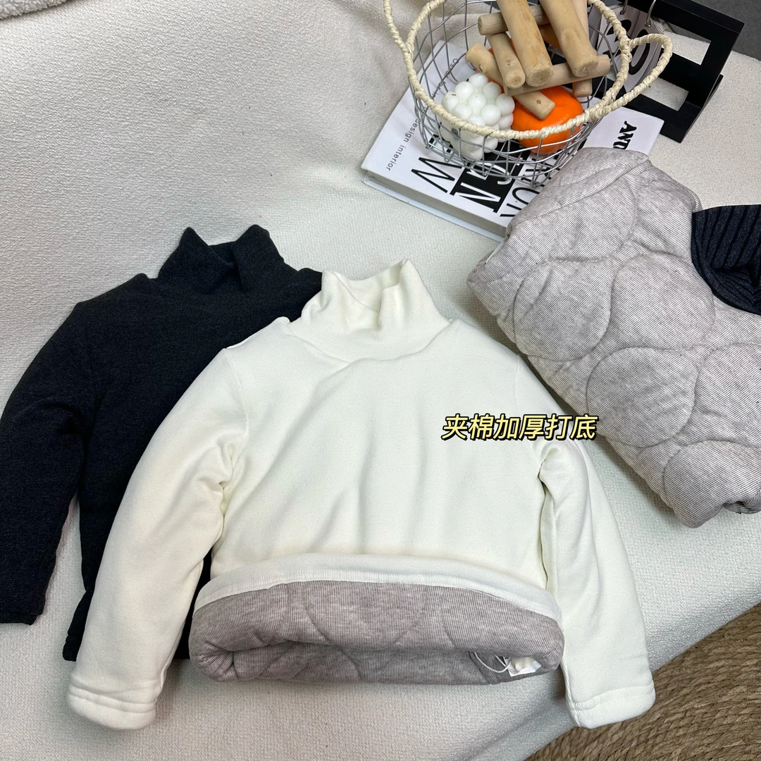 宝宝过冬打底2025冬季新韩版男女儿童百搭夹棉加厚保暖内搭hf4709