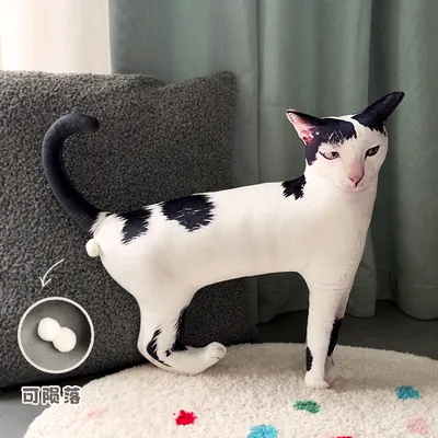 搞怪王之蔑视奶牛猫毛绒玩偶挂件猫咪抽象表情包公仔丑萌趣味礼物