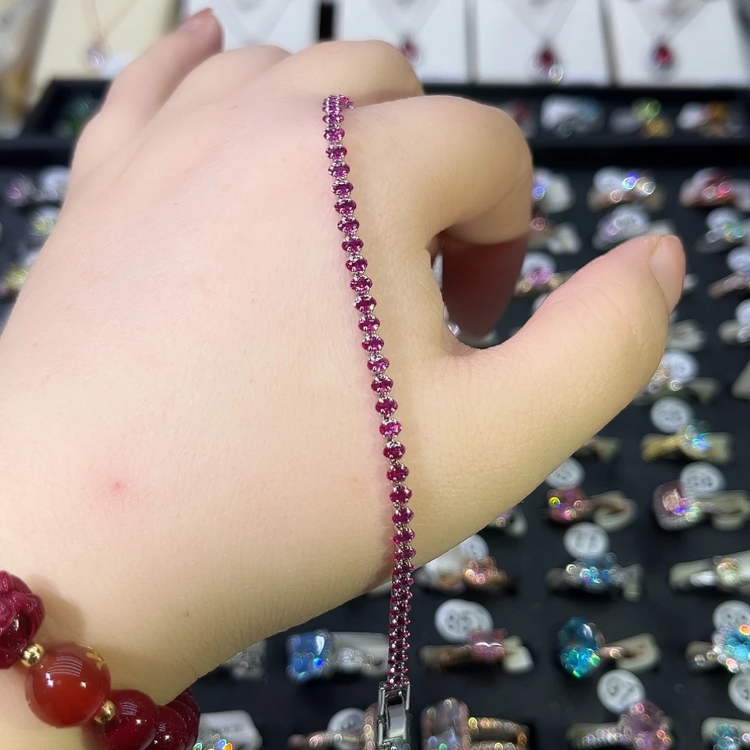 莫桑石非金属CL鸽子蛋满钻手链