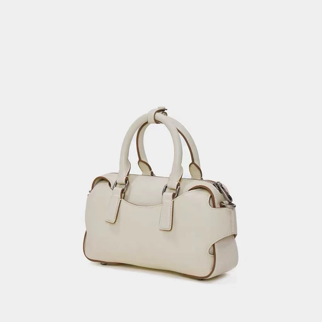 波士顿斜挎包包 米白色