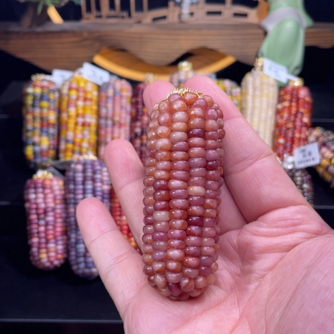 老***妇玉文玩玉米粉橘色