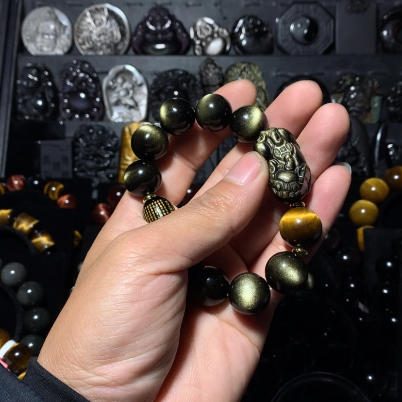 【闪购商品】黑曜岩珠宝奇石未镶嵌秉*_