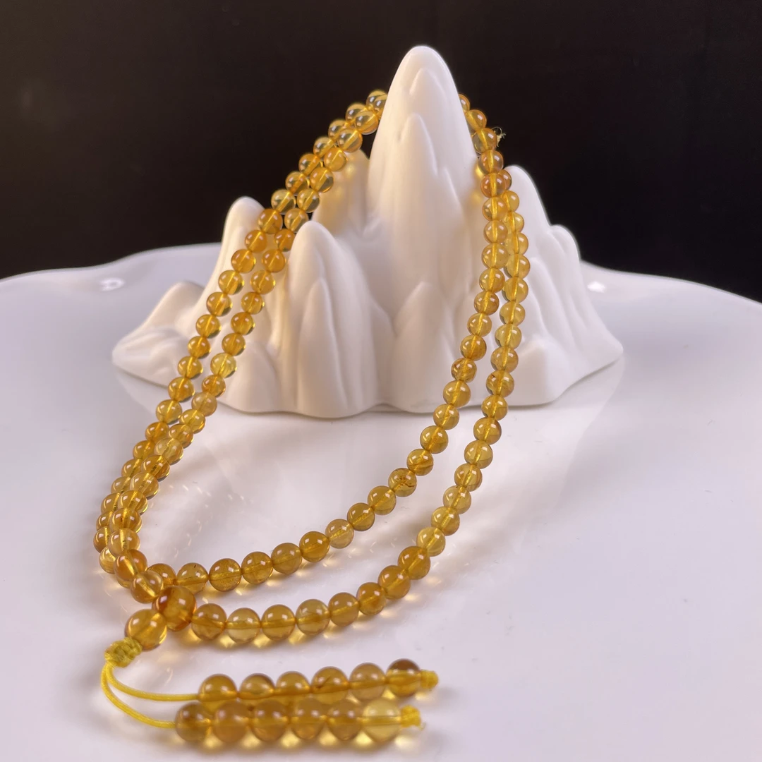 芷桦珠宝-天然缅甸灵草珀5+mm念珠108手串手链多圈项链时尚百搭