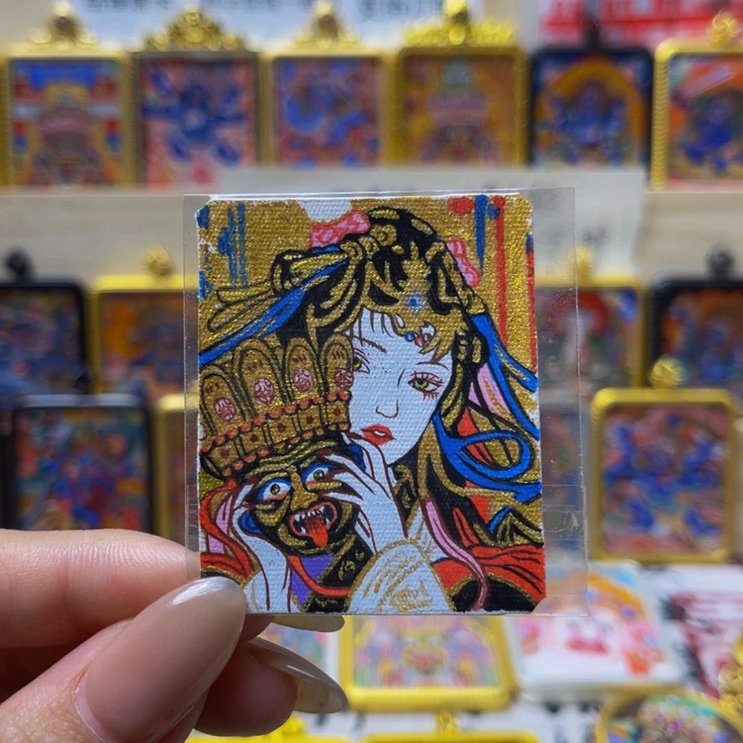 吊坠卡心瑕疵手绘