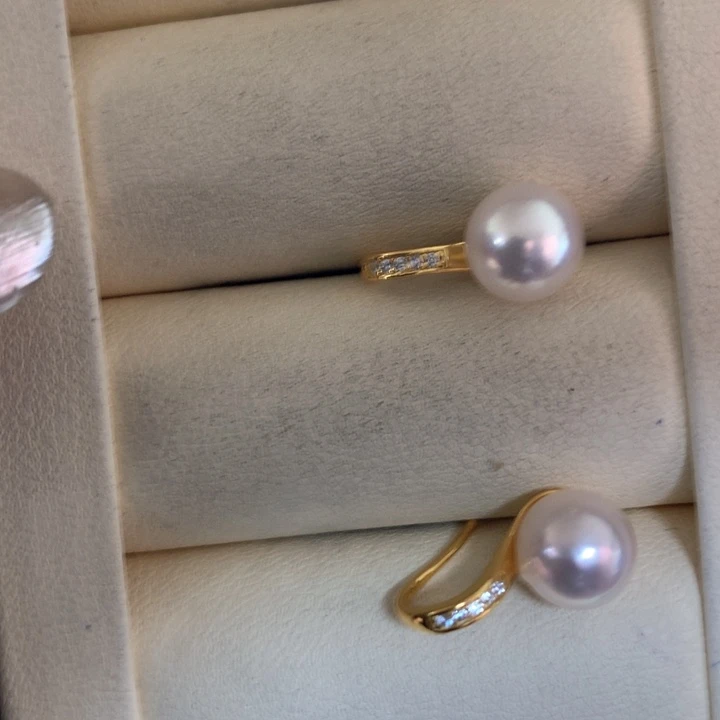 银S925镶嵌耳饰海水珍珠