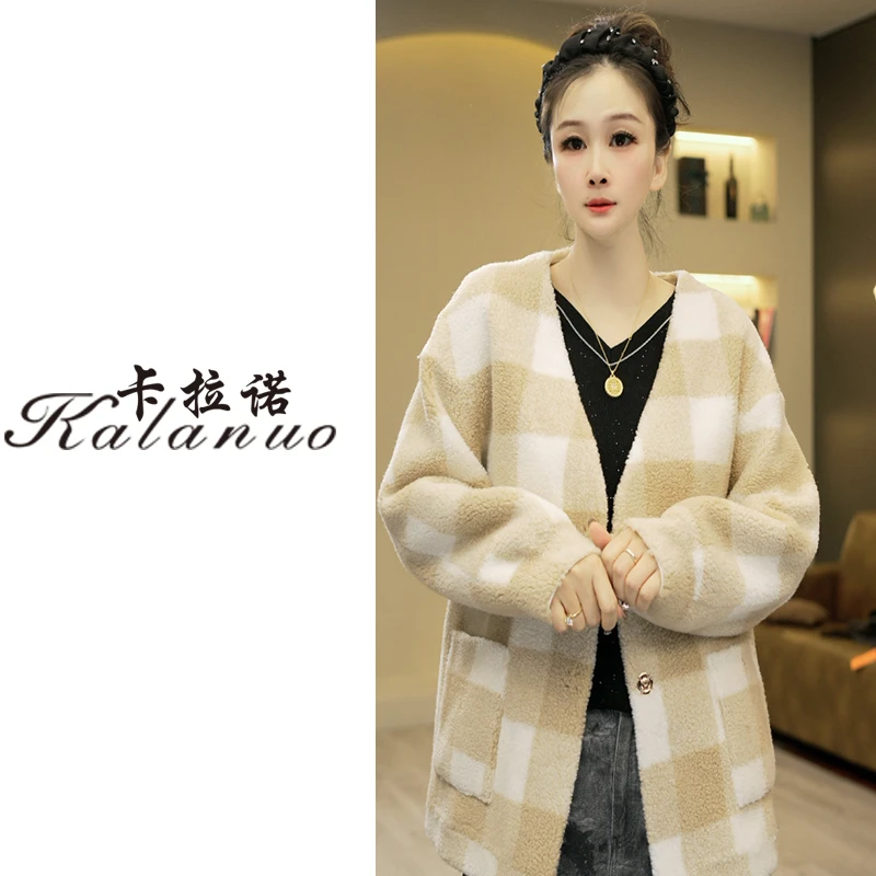 【卡拉诺】直播间格子绵羊毛外套福袋19016