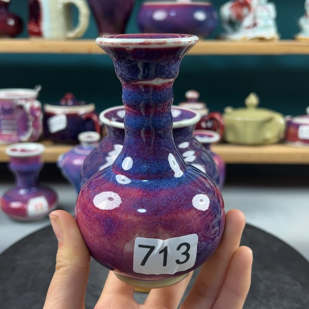 瓷片微瑕花瓶玉石釉