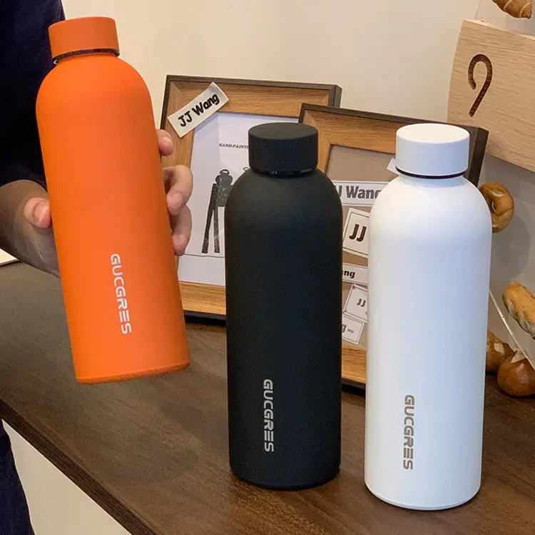简约保温杯磨砂大容量高颜值水杯学生随手杯不锈钢户外运动水杯男