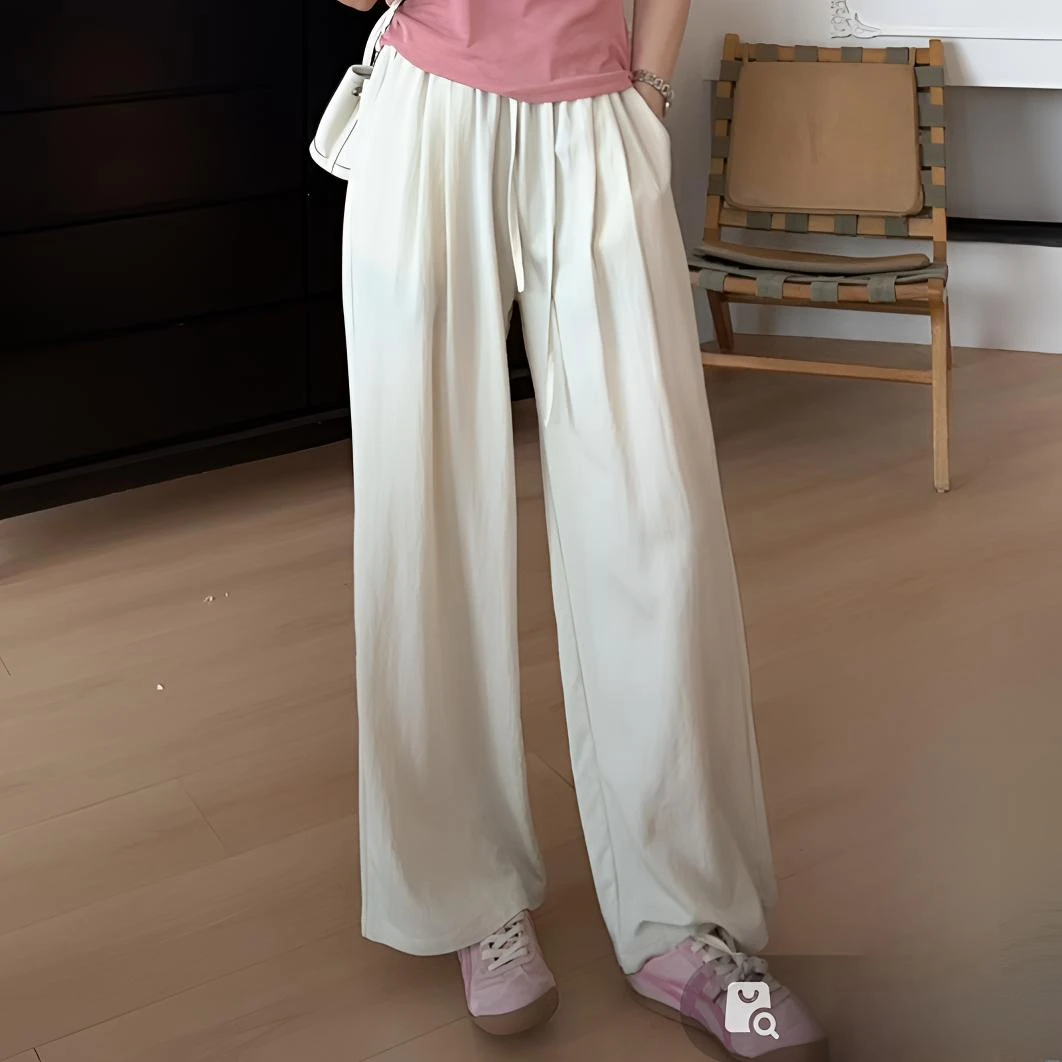 【余欢欢】夏季休闲时尚百搭宽松舒适遮胯显瘦休闲长裤-YHK50142