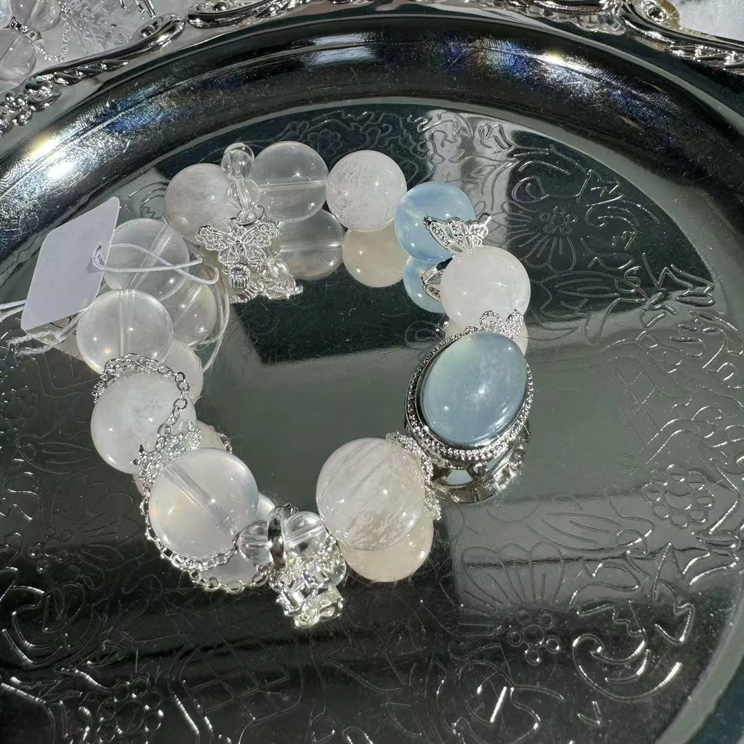 【拾壹水晶】天然雪花幽灵-单圈手链多样性发货发其一S-017