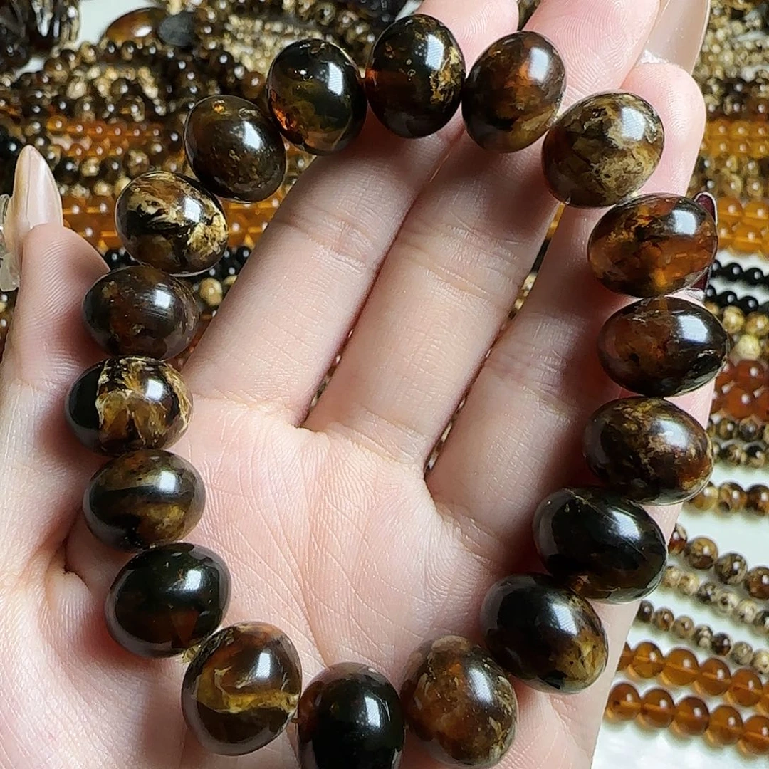 琥珀耳饰未镶嵌钢***工抚顺琥珀