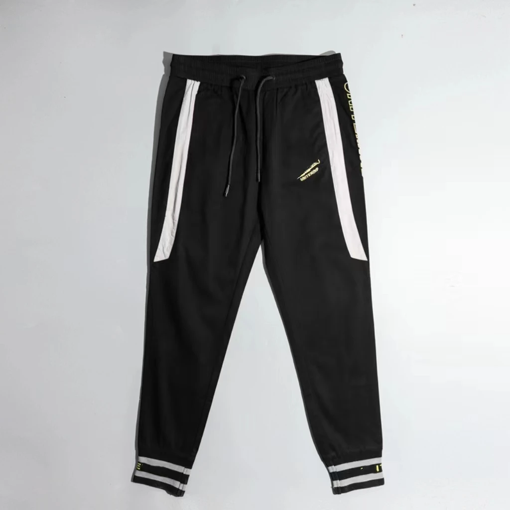 男士春夏潮流舒适松紧腰黑色休闲长裤9003