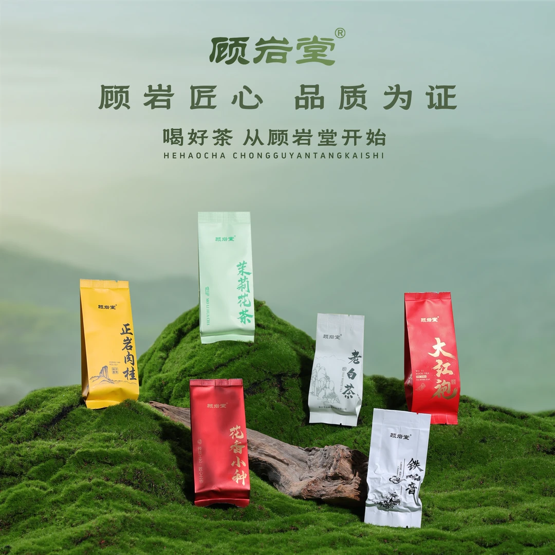 【顾岩堂】铁观音大红袍肉桂小种茉莉花茶老白茶组合装品牌茶叶