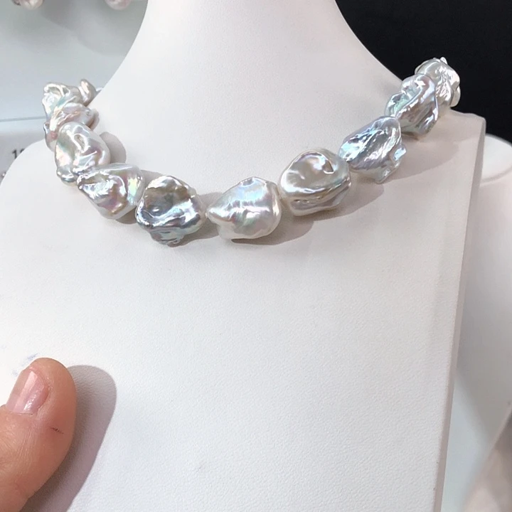 淡水珍珠项链银S925镶嵌烟****埃