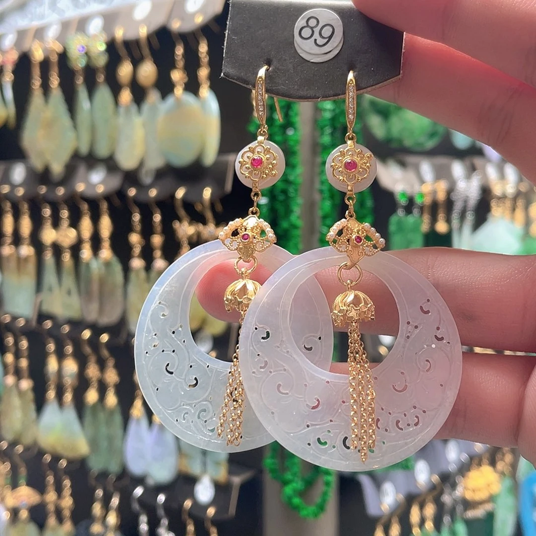 翡翠未镶嵌耳饰翡翠