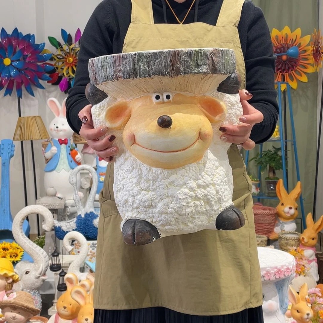 茶宠小绵羊花托坐凳