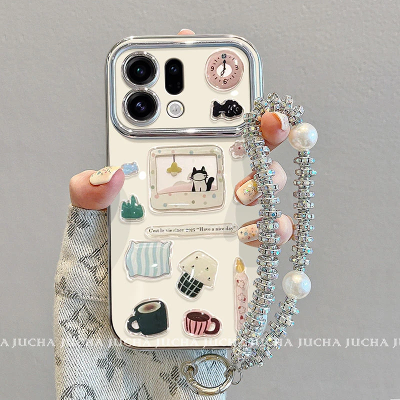 适用立体猫咪贴纸oppofindx9pro手机壳卡通可爱OPPOfindx9防摔小