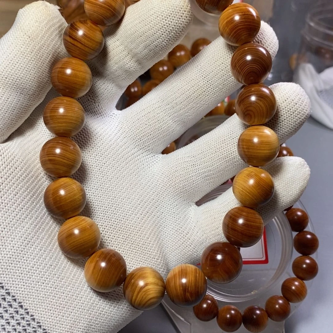 柏木手串/手链1.5荧光很棒的太行陈化崖柏手串红油