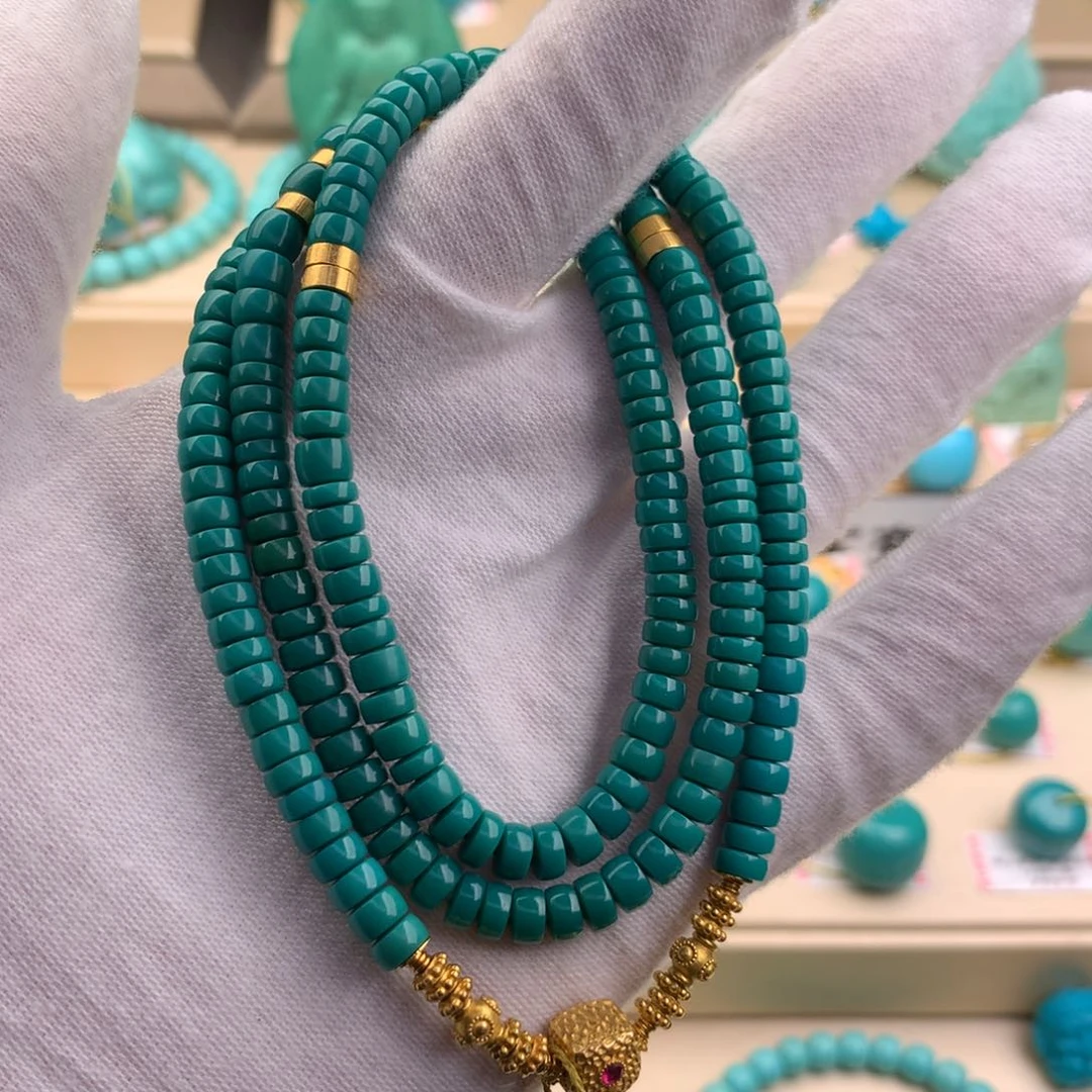 绿松石珠宝奇石18K金镶嵌