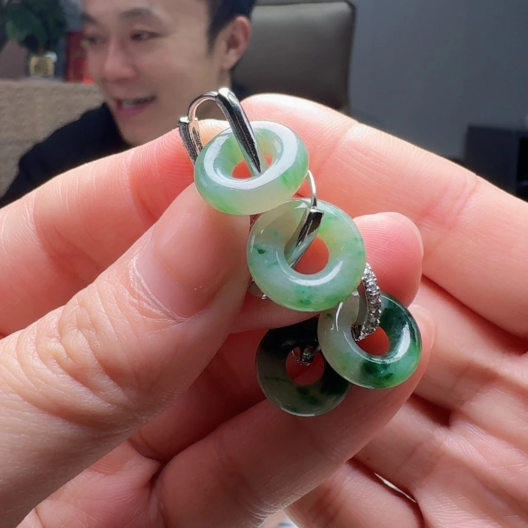 翡翠未镶嵌耳饰多样性发货其一