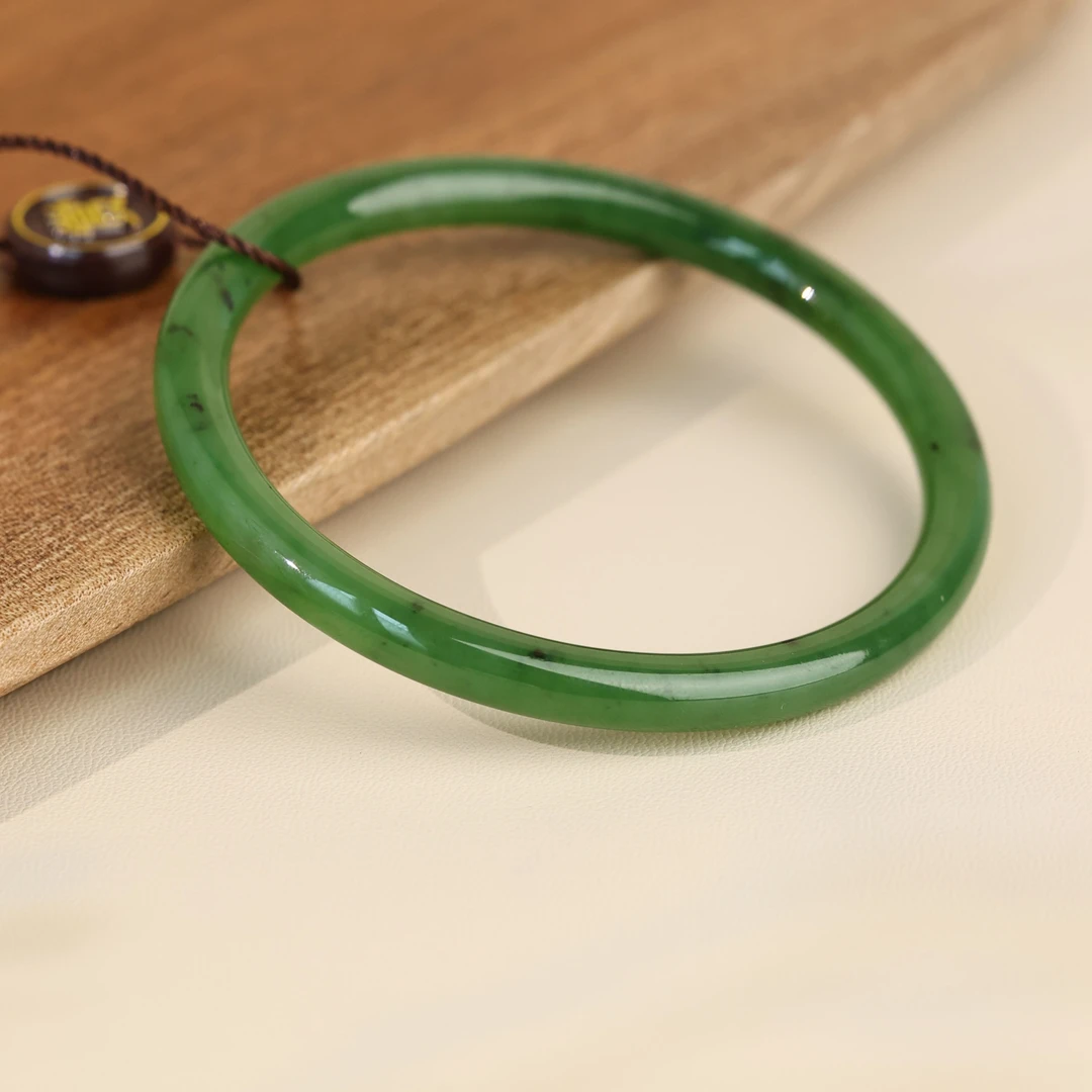 【玉福珠宝】和田玉碧玉叮当手镯-SZ523-冰