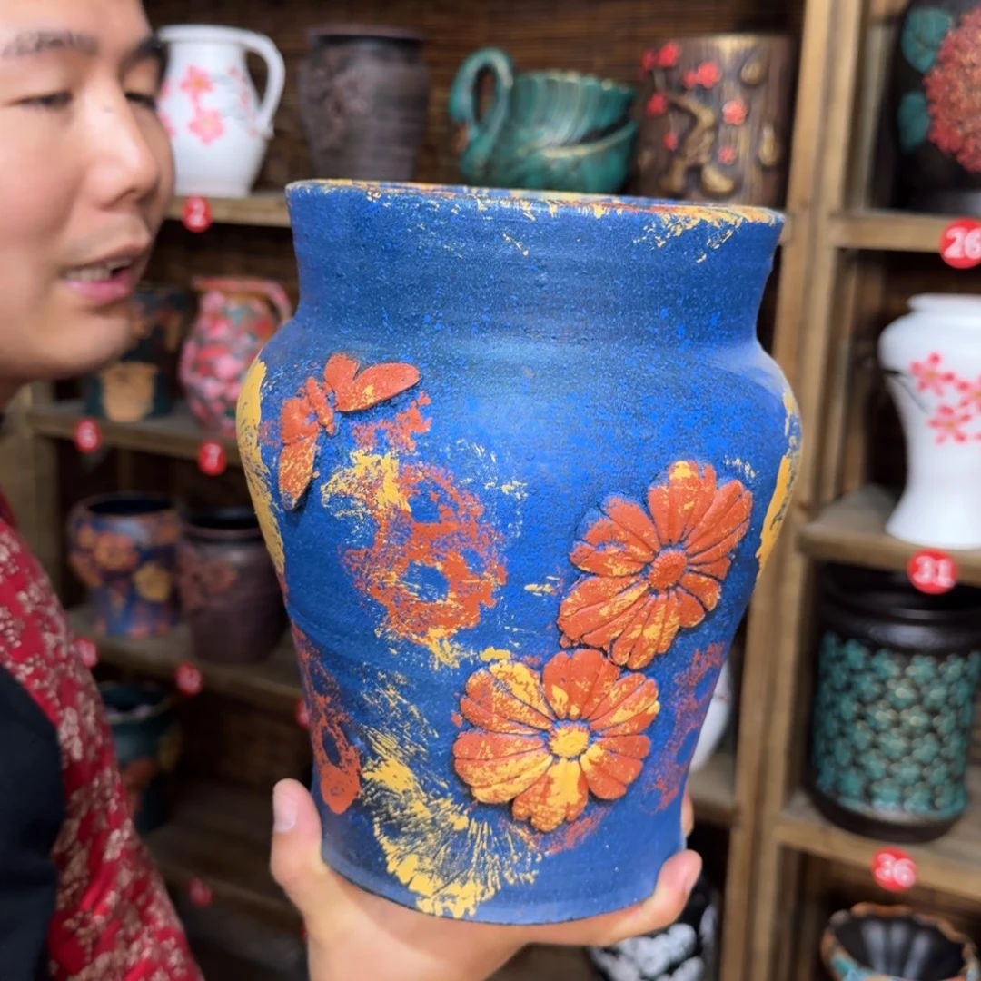 带孔高端浮雕花盆炸炸炸
