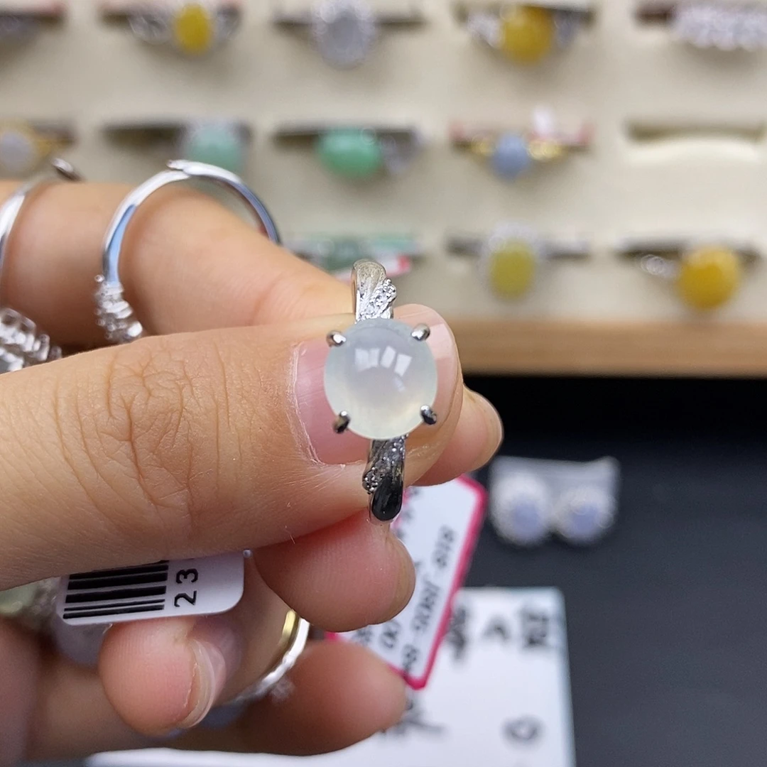 翡翠银S925镶嵌戒指