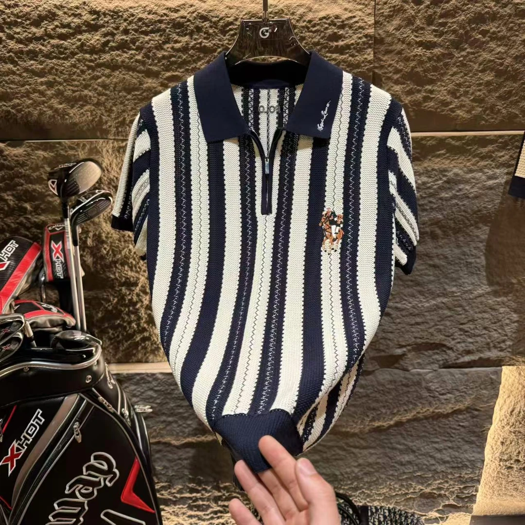 FOREPAS2025夏季翻领老钱风高端透气POLO衫.020只可机洗（九专属)