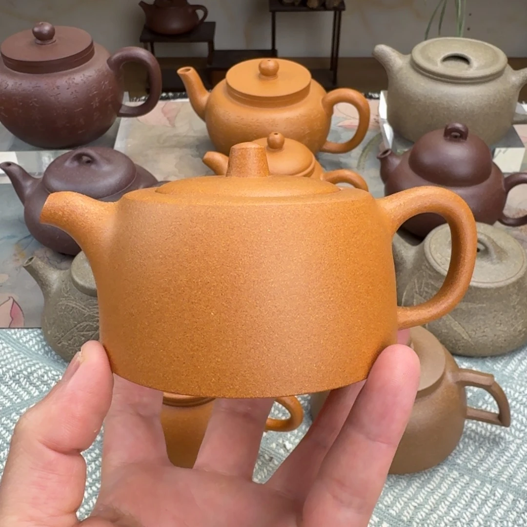 紫砂茶壶微瑕 井栏 金黄段 220cc