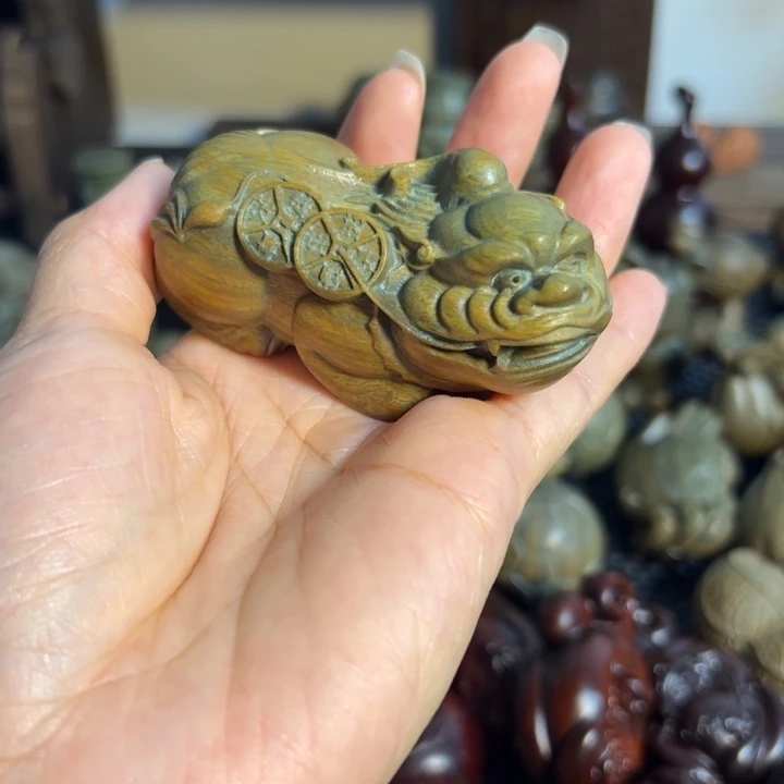 欢***乐把件小叶紫檀貔貅