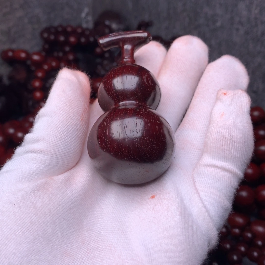 平***淡檀香紫檀（小叶紫檀）把件葫芦4×8