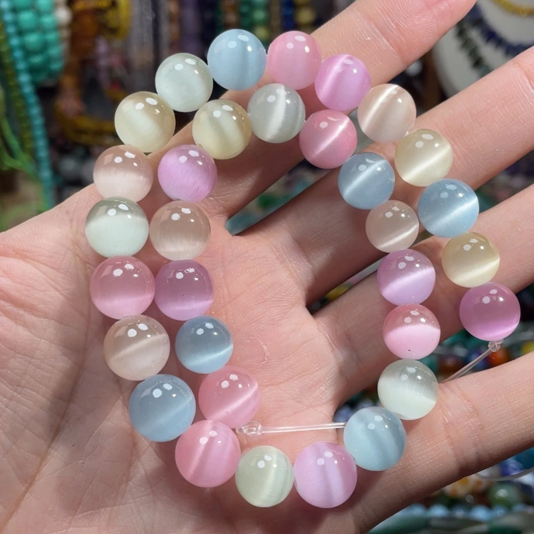 石英质玉，猫眼马卡龙12mm，未镶嵌