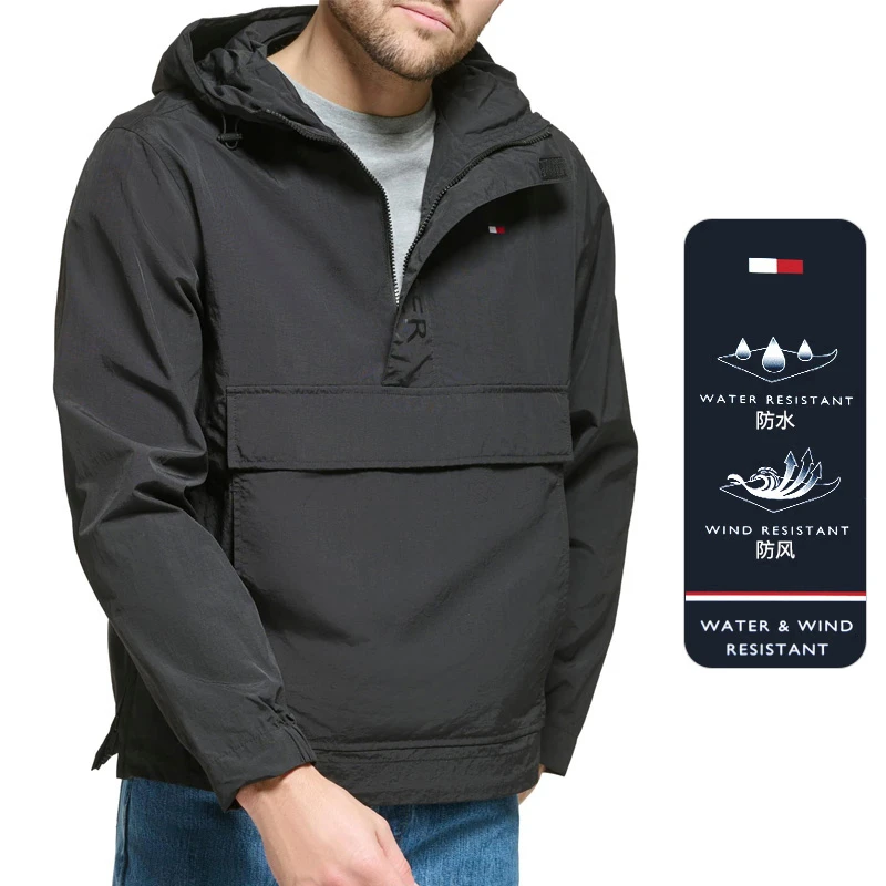 TOMMY HILFIGER汤米希尔费格休闲男外套长袖春季连帽轻薄套头男装