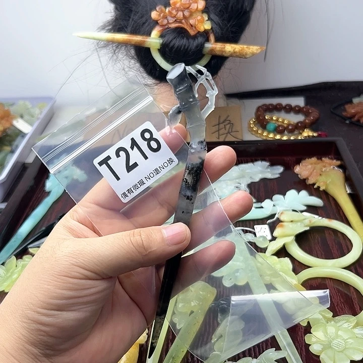 蛇纹石玉发饰合金大*喵