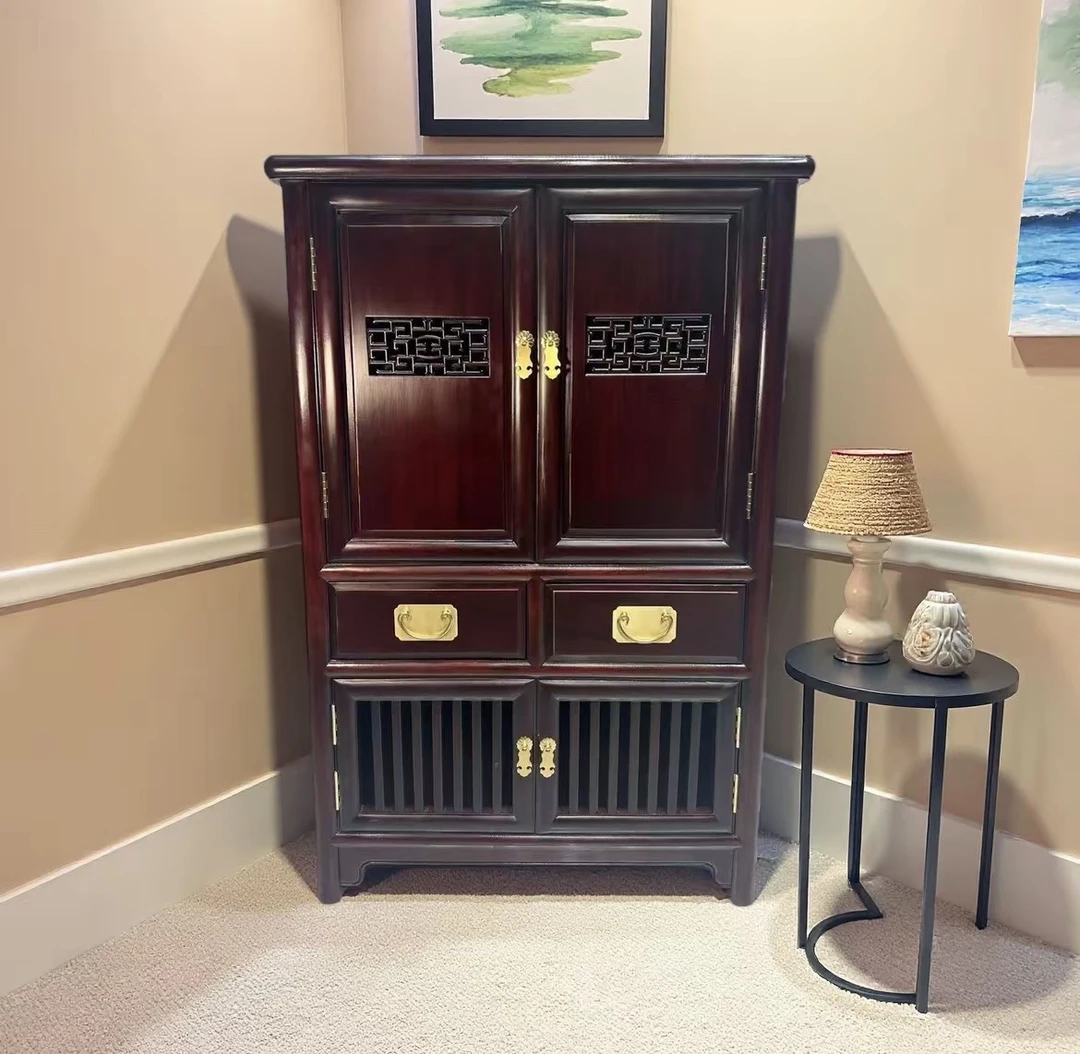 圆角柜客厅实木储物柜餐边柜尺寸68*42*108cm